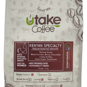 Kenyan Specialty Medium Roast — Coarse Grind, front package (straight-on)